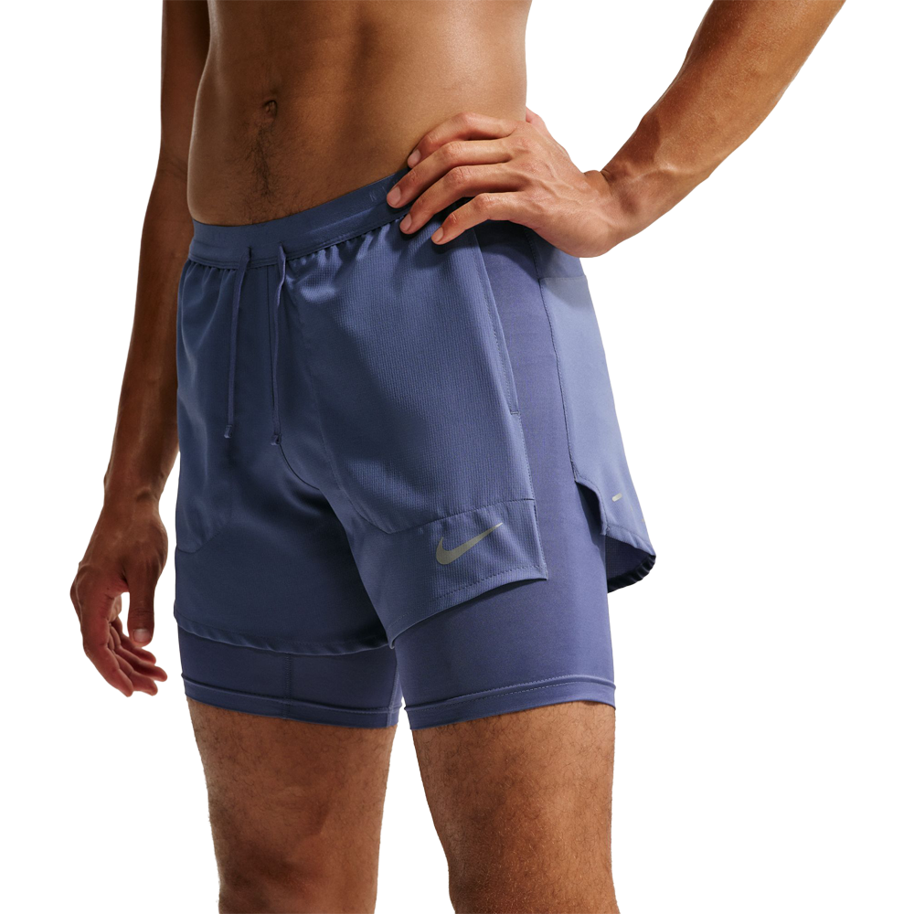 Nike Dri-FIT Stride 5 Inch Men's Hybrid Shorts - Diffused Blue/Reflective Silver