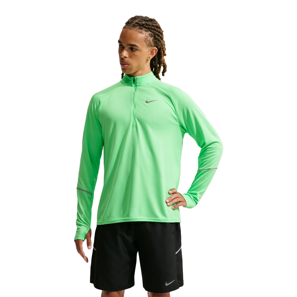Nike Miler Dri-FIT 1/2 Zip Men's Running Top - Illusion Green/Reflective Silver