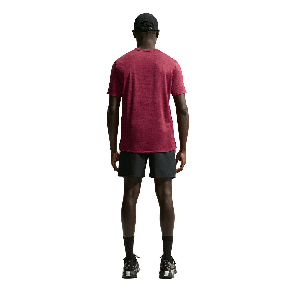 Nike Dri-FIT Miler Men's Running T-Shirt - Tough Red/Mystic Dates/Heather