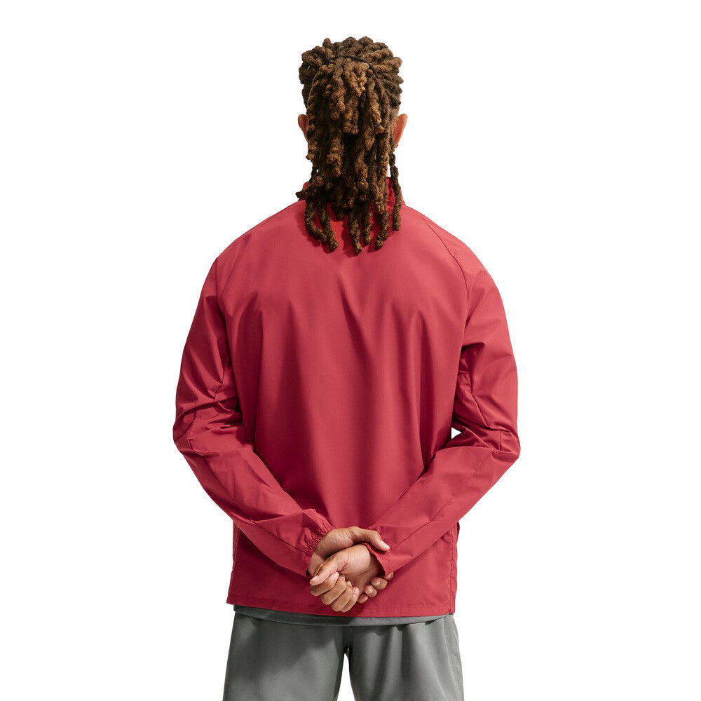 Nike Miler Repel UV Hooded Men's Running Jacket - Tough Red/Tough Red/Reflective Silver