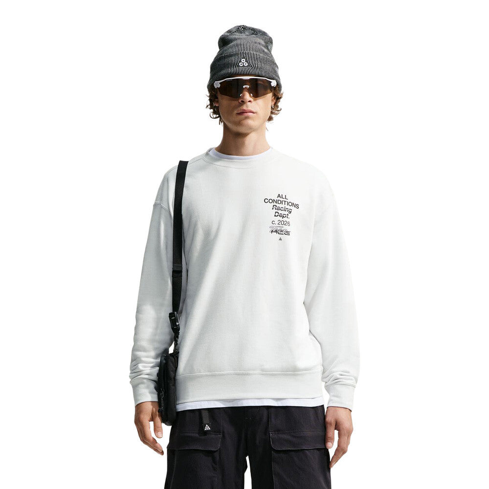 Nike ACG Tuff Fleece Dri-FIT Crew Neck Men's Sweatshirt - Summit White/Black