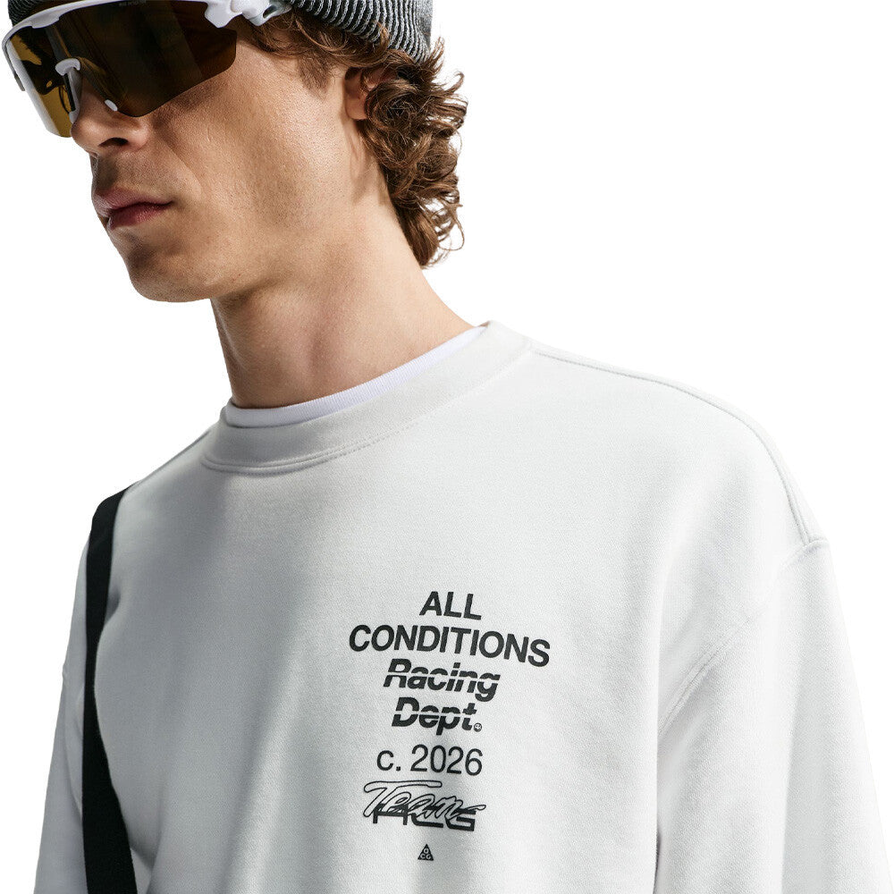 Nike ACG Tuff Fleece Dri-FIT Crew Neck Men's Sweatshirt - Summit White/Black