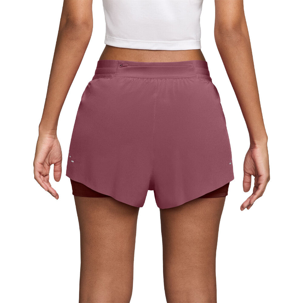 Nike Swift Dri-FIT Mid Rise 2-in-1 Women's Shorts - Pink Smoke