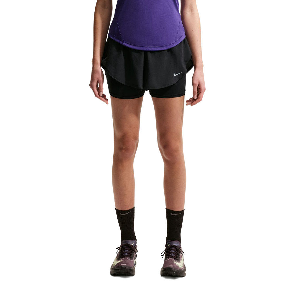 Nike Tempo Flow Dri-FIT 2-in-1 Women's Running Shorts - Black/Reflective Silver