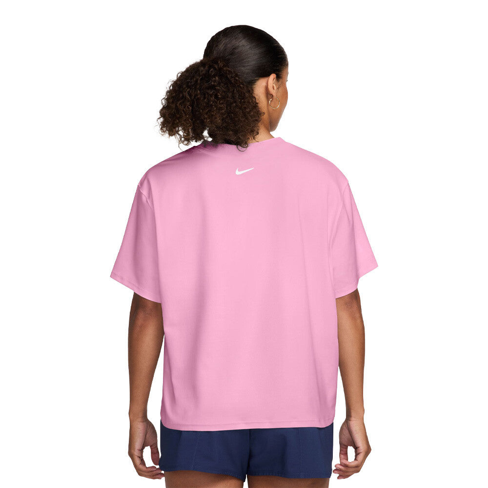 Nike Pro Dri-FIT Loose Women's T-Shirt - Pink Rise/White