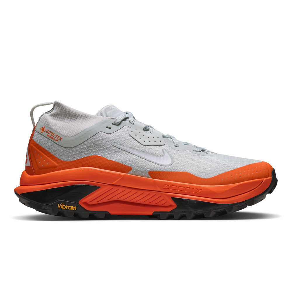 Nike ACG Zegama GORE-TEX Men's Trail Running Shoes - Light Silver/Summit White/Safety Orange
