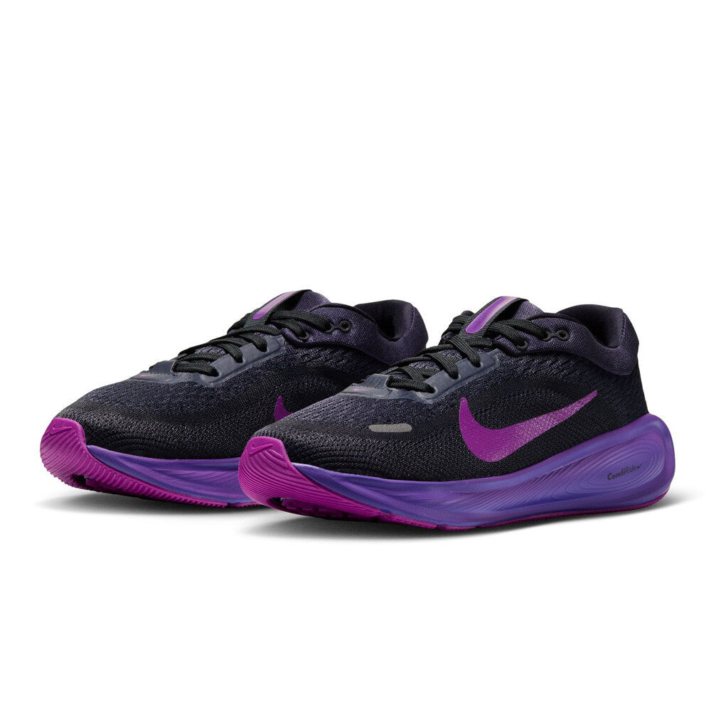 Nike Junior Stellar Ride Running Shoes - Grid Iron/Vivid Purple/Off Noir