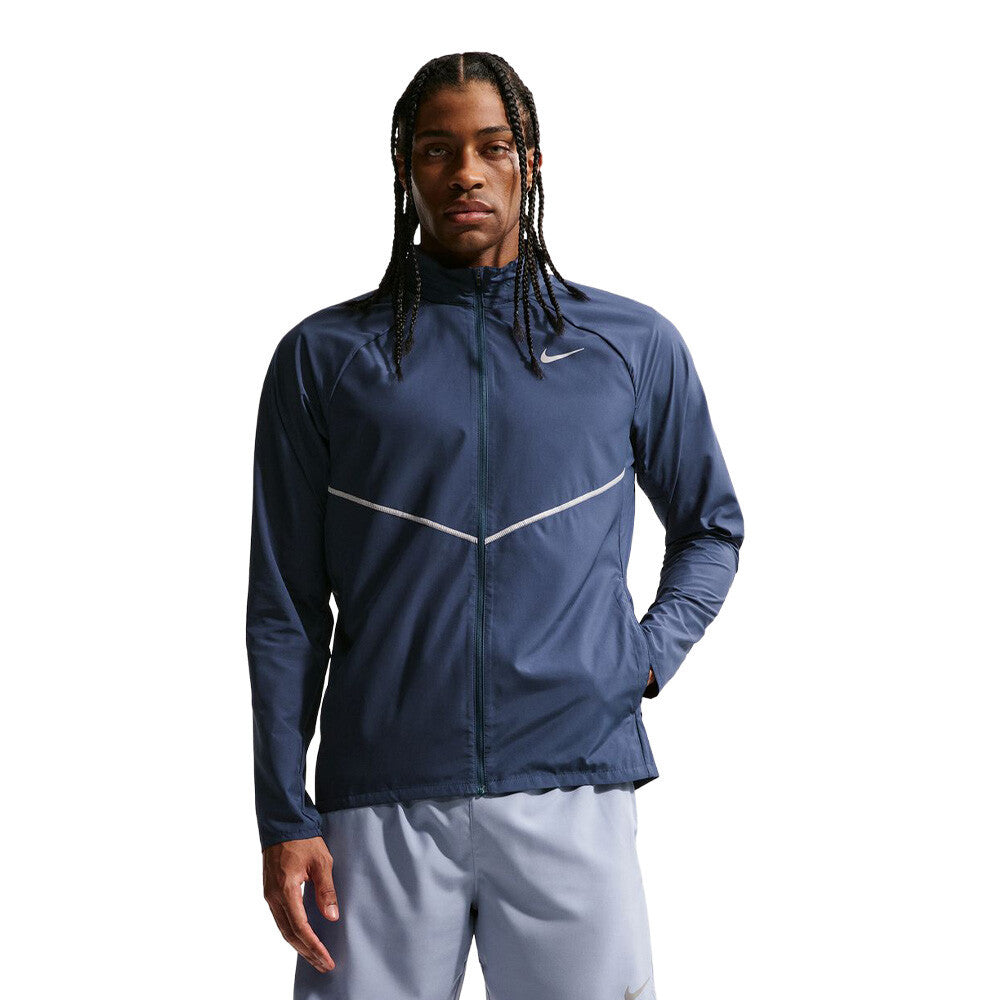 Nike Miler Repel UV Hooded Men's Running Jacket - Midnight Navy