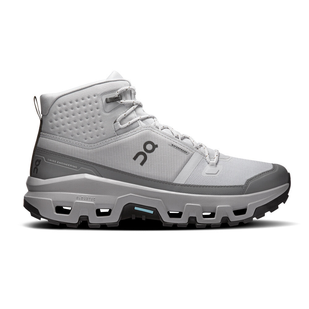 On Cloudrock Mid Waterproof Men's Hiking Shoes - Glacier/Alloy