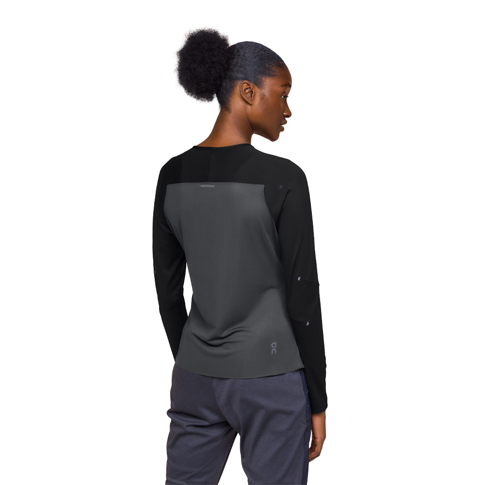 On Performance Long-T Women's Running T-Shirt - Black/Eclipse