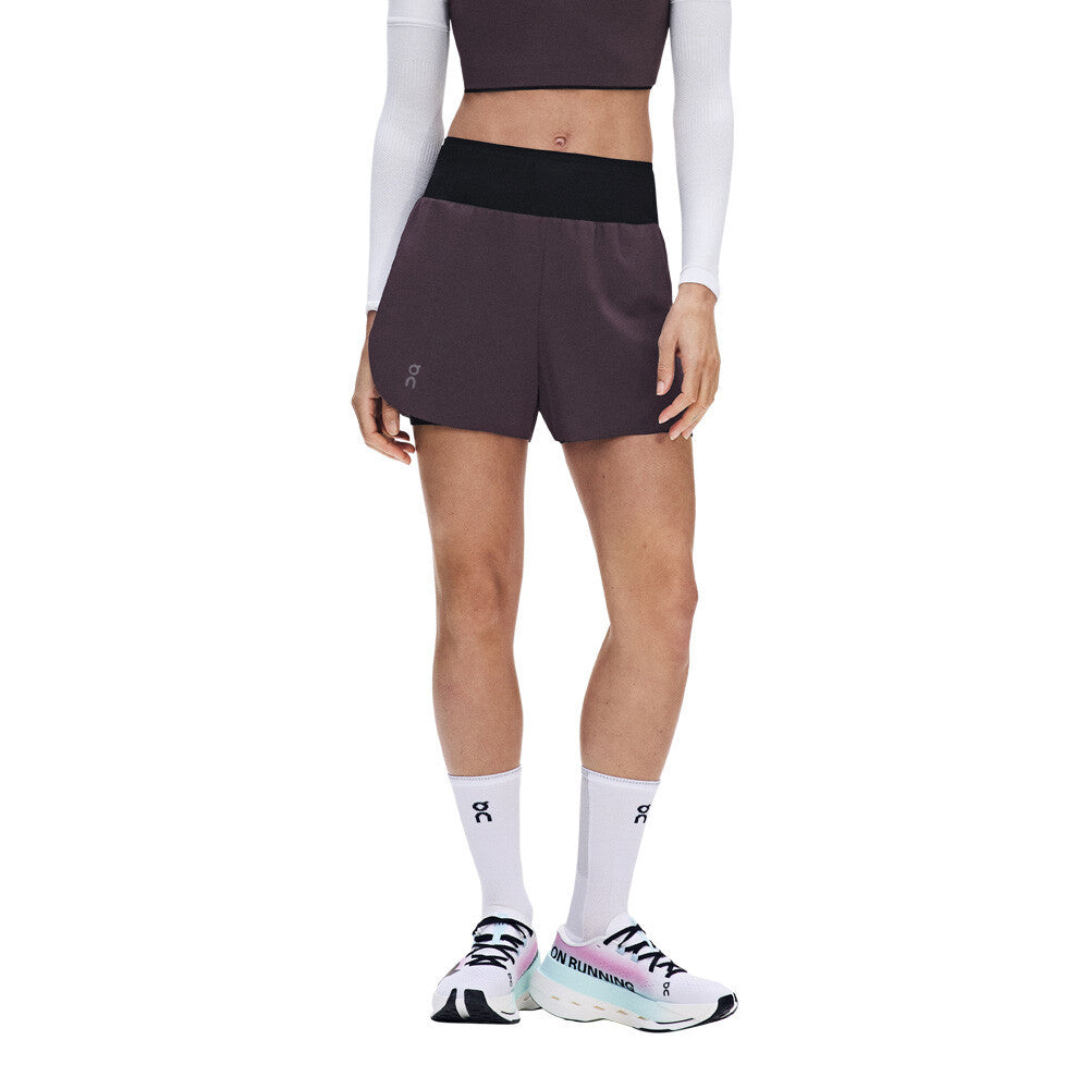 On Zero 2-In-1 Women's Running Shorts - Urchin/Black