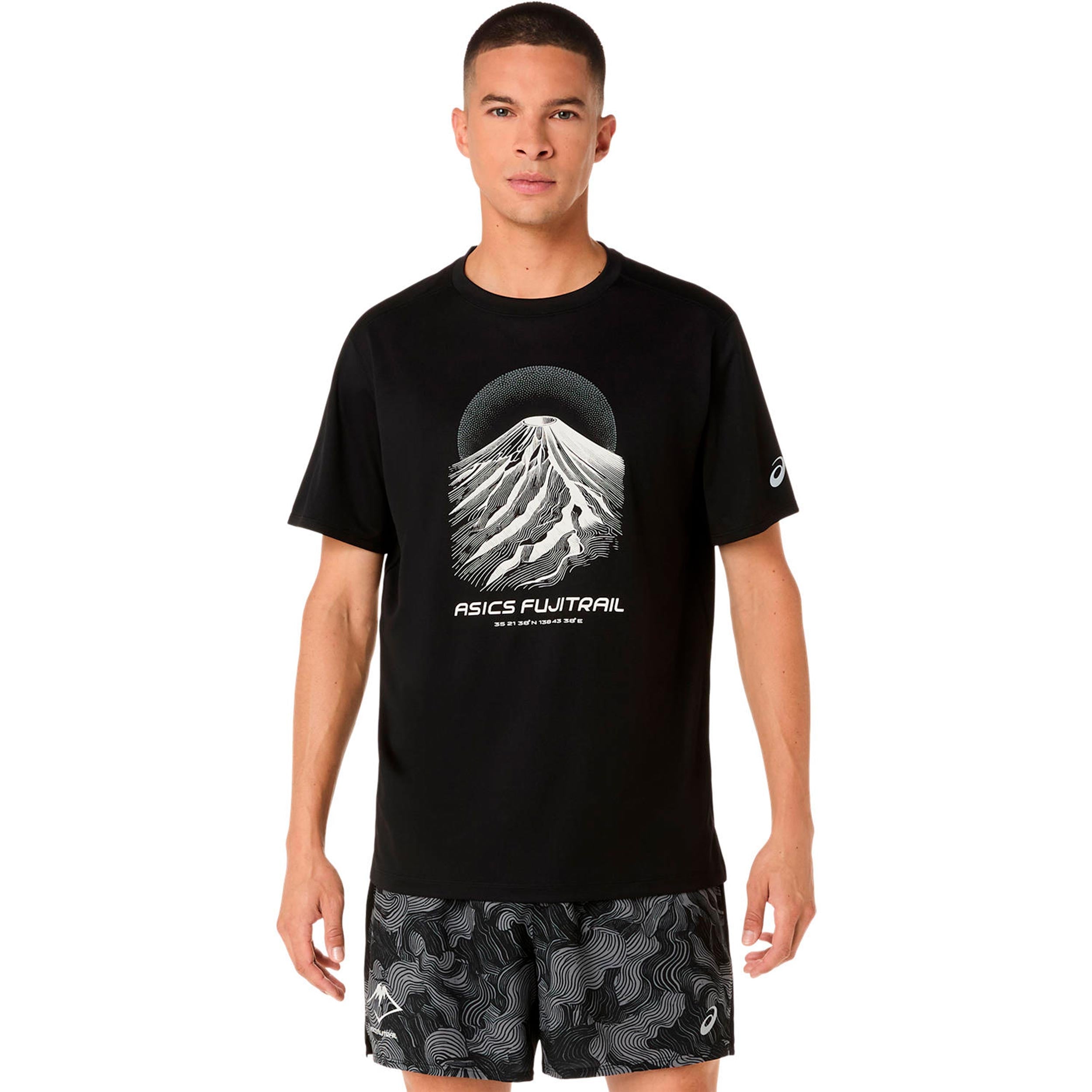 ASICS Fujitrail Logo Running shirt Men - black, grey