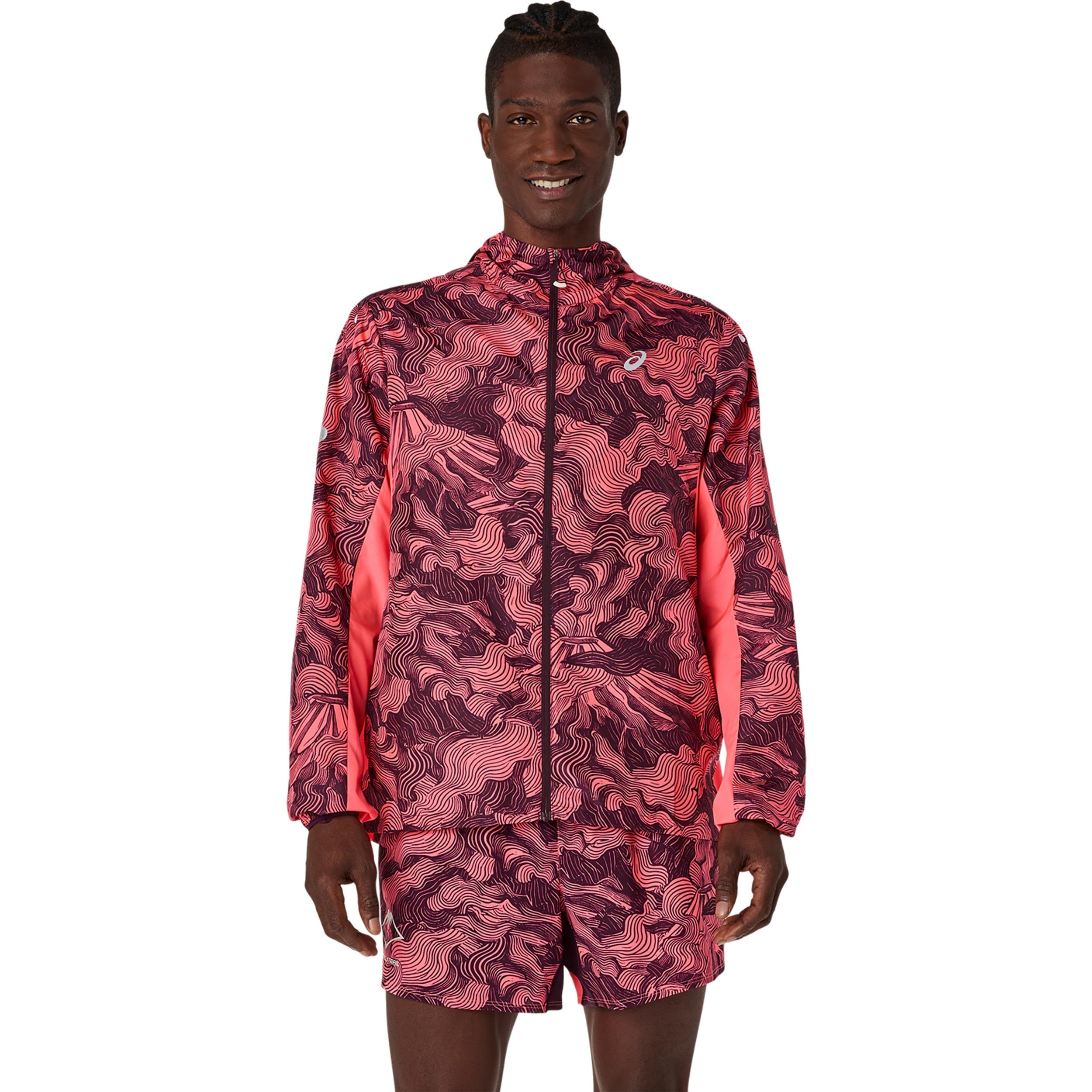ASICS Fujitrail Packable Running jacket Men - coral, wine red