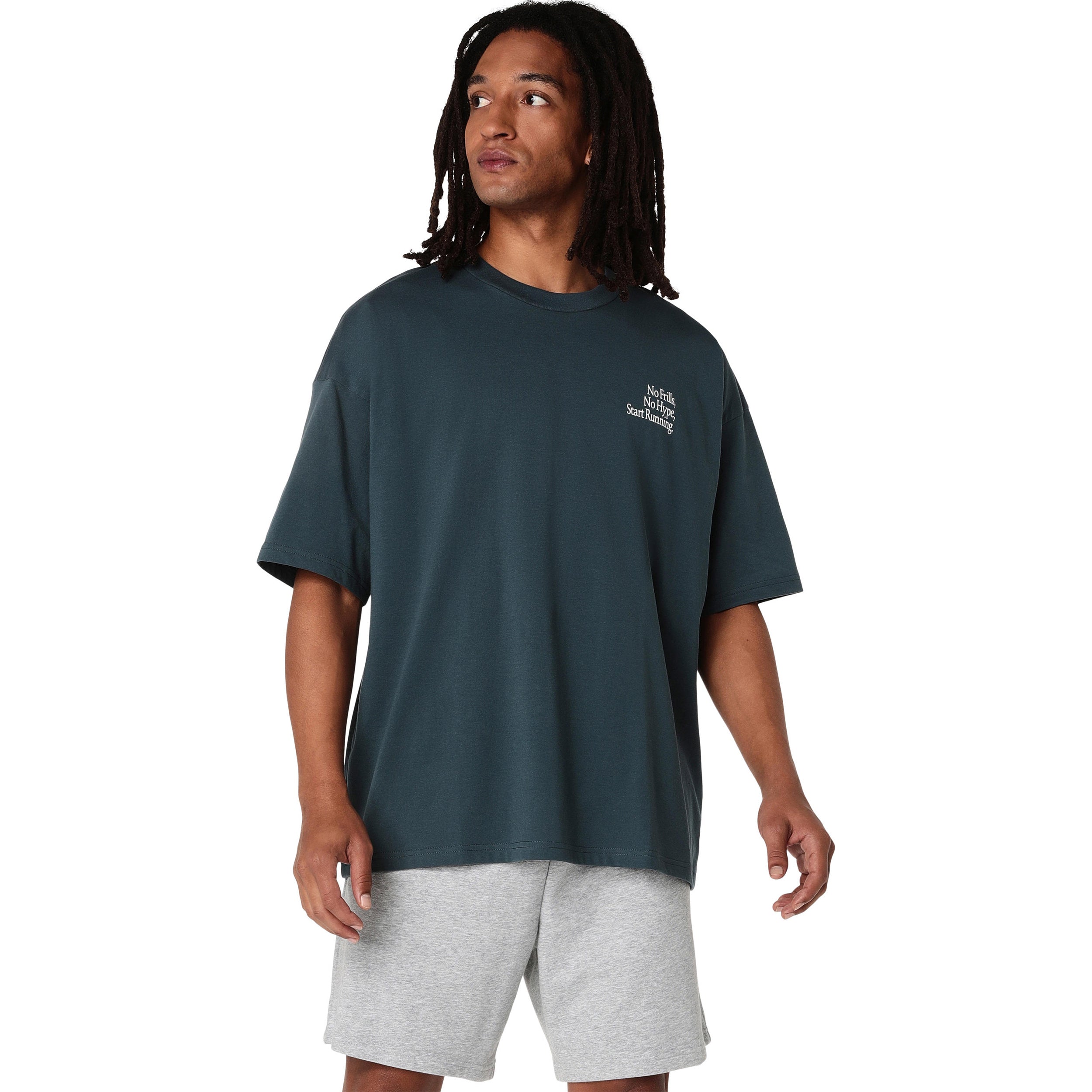 ASICS Runner Message Graphic Relaxed Running shirt Men - blue grey