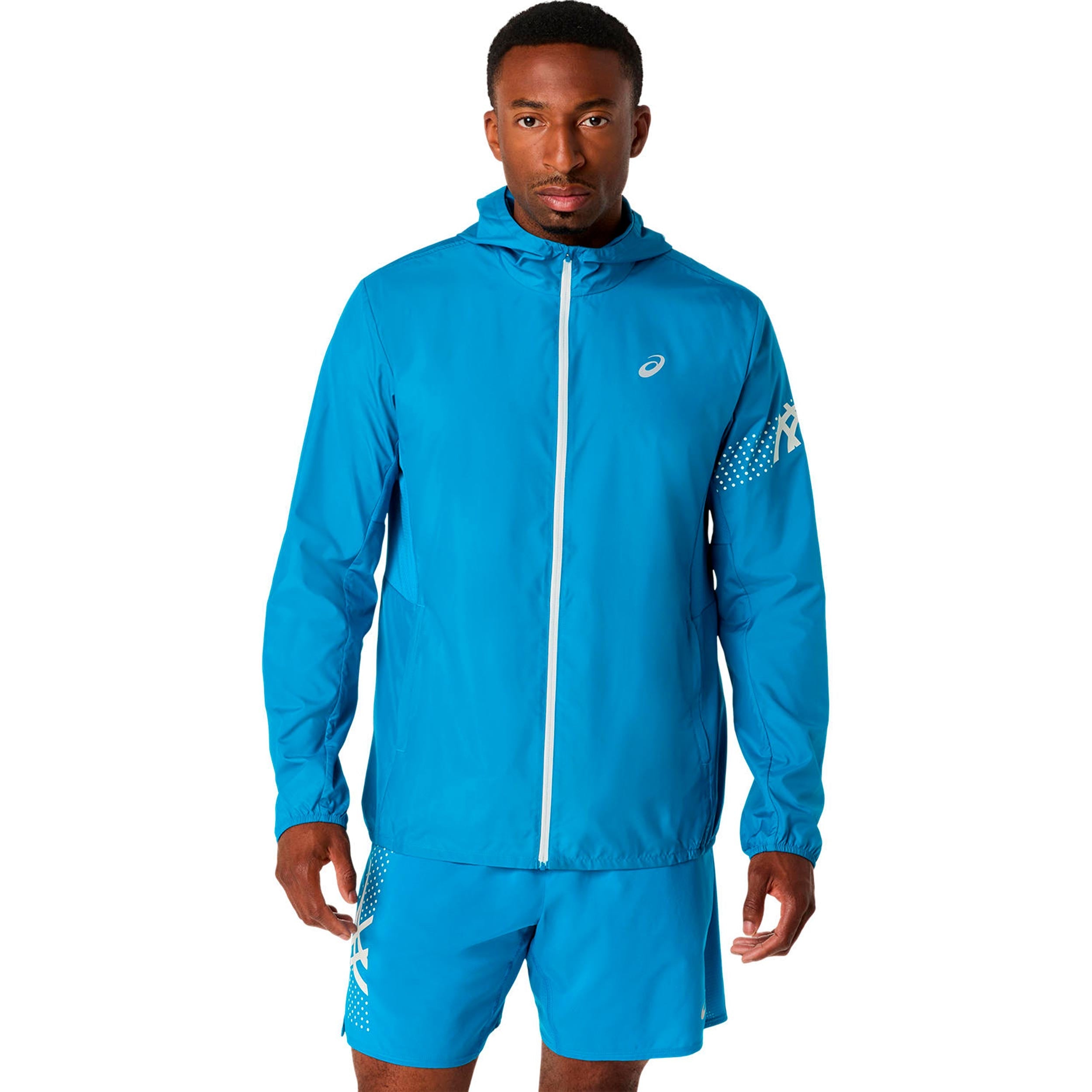 ASICS Icon Running jacket Men - blue, beige