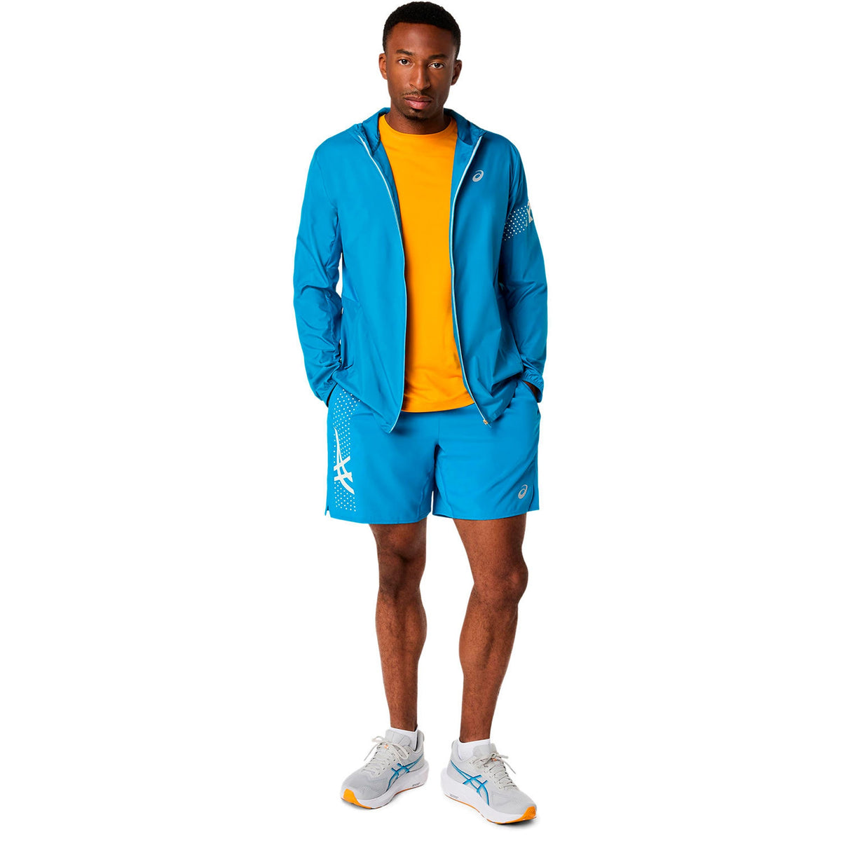 ASICS Men's Icon Jacket - Blue/Beige