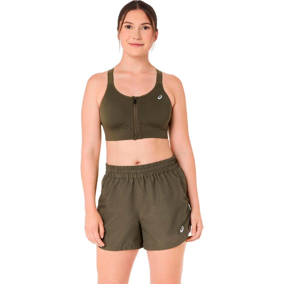 ASICS Road Combination Zip Women's Sports Bra - Green