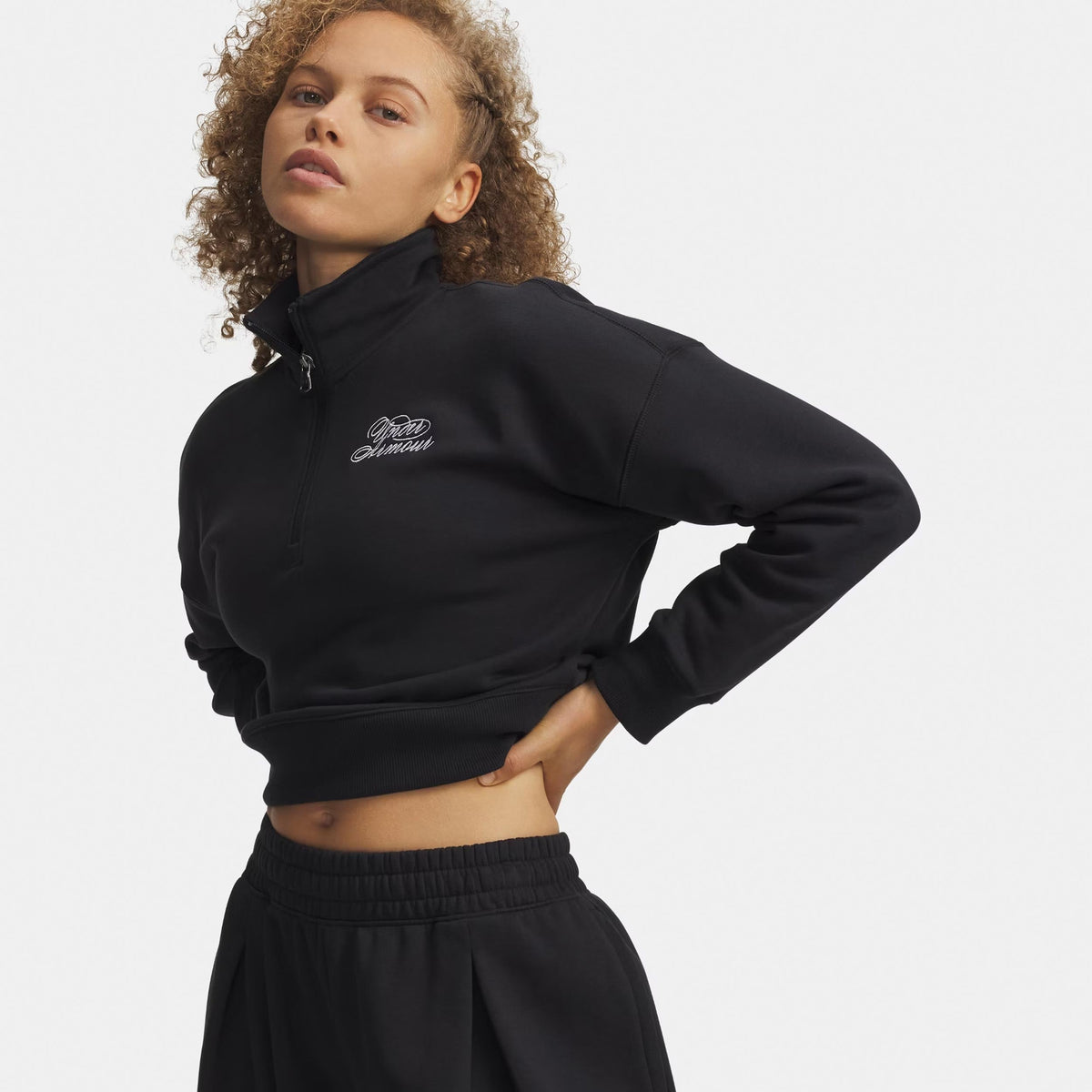 Under Armour Rival Fleece Script Halfzip Women's Sweatshirt - Black