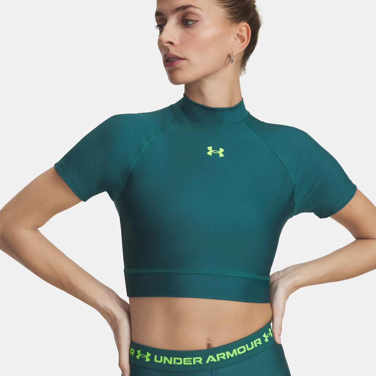 Under Armour HeatGear Crop Women's Crop Top - Green/Green