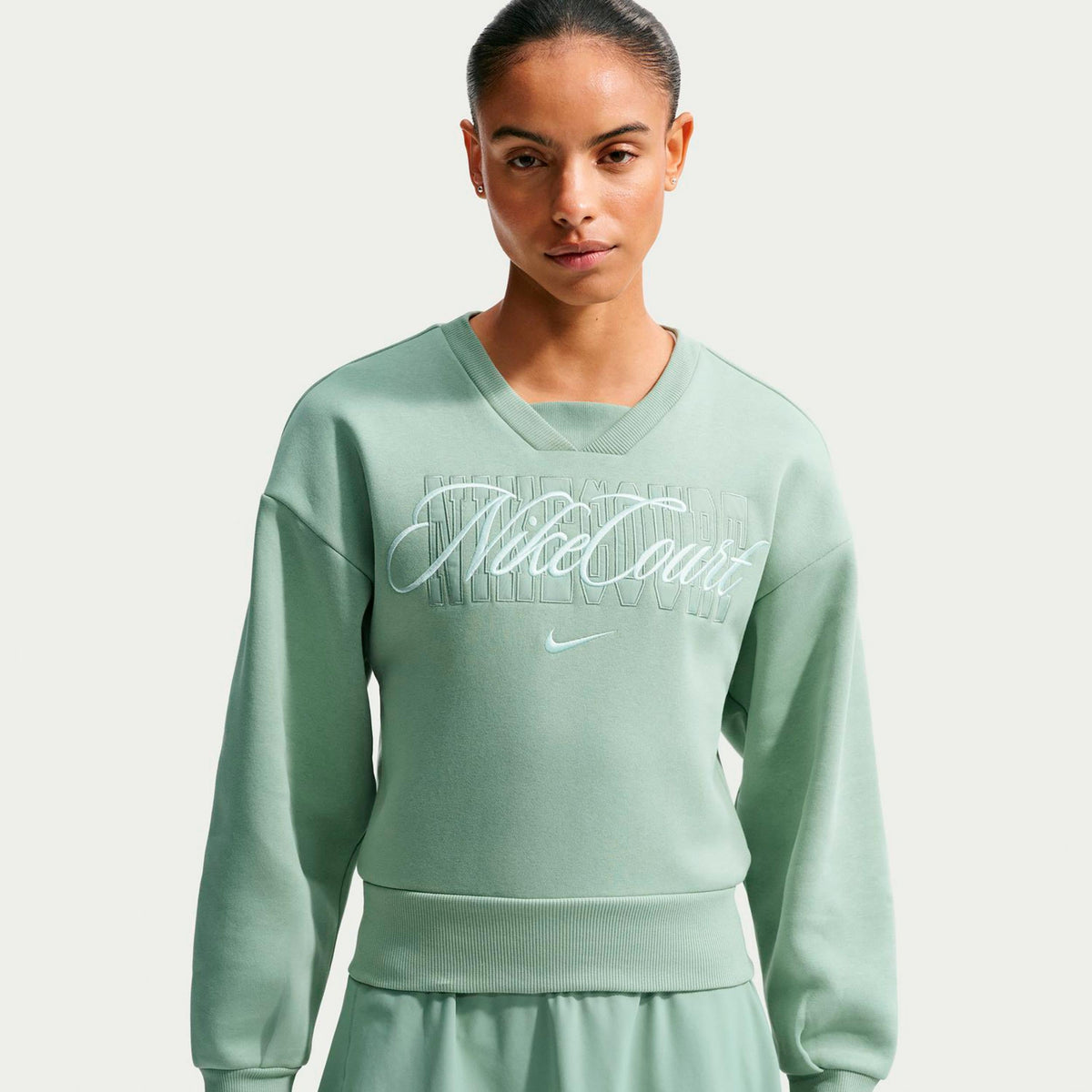 Nike Court Fleece Crew Women's Sweatshirt - Grey-green
