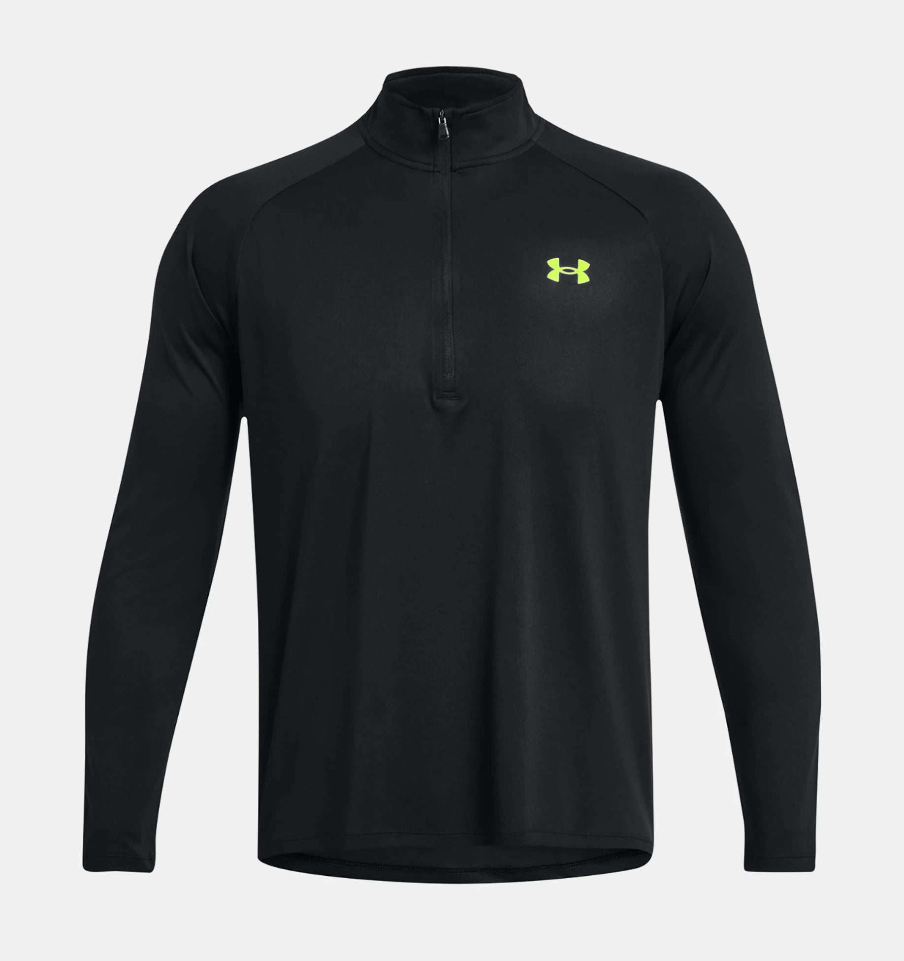 UNDER ARMOUR TECH 1/2 ZIP - BLACK/NEON