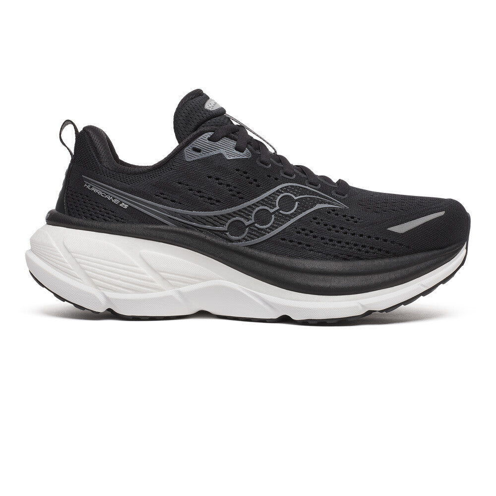Saucony Hurricane 25 Women's Running Shoes (D Width) - Black/White