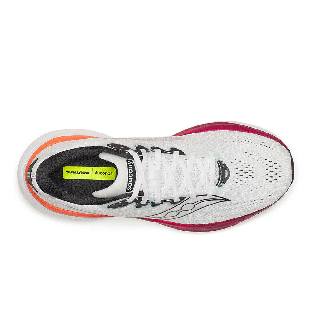Saucony Ride 19 Men's Running Shoes - White/Crimson