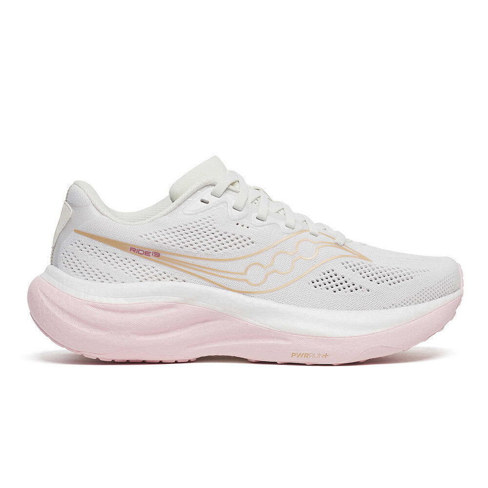 Saucony Ride 19 Women's Running Shoes - White/Silk