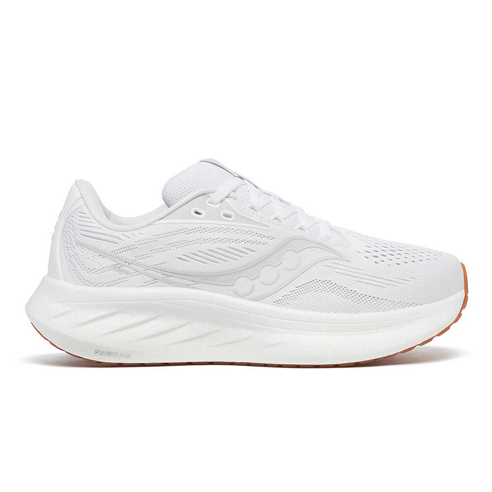 Saucony Ride 18 Women's Running Shoes - White/Gum