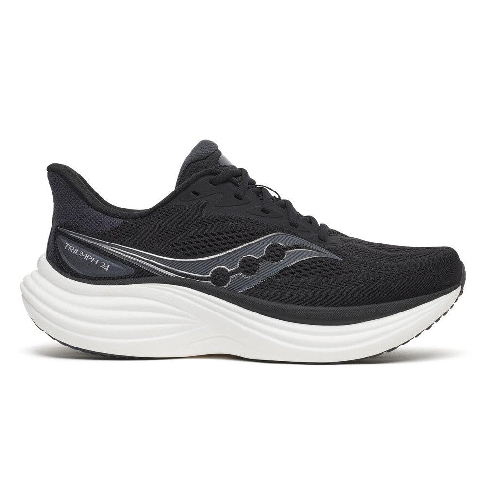 Saucony Triumph 24 Men's Running Shoes (2E Width) - Black Silver