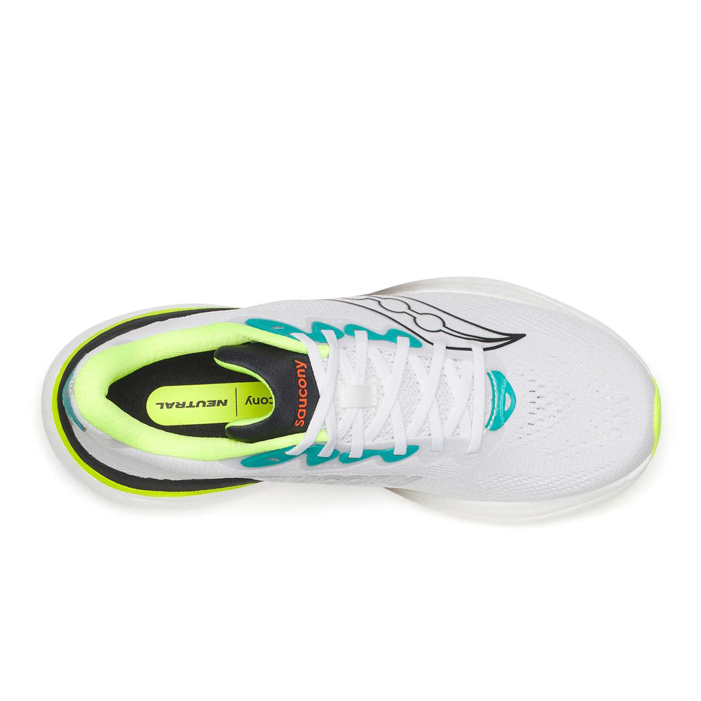 Saucony Ride 19 Men's Running Shoes - White/Citron
