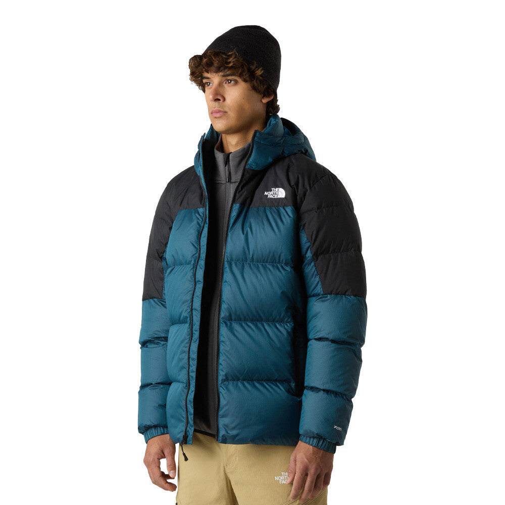 The North Face Diablo Down 2.0 Hooded Men's Jacket - Dusk Blue Black Heather/Black
