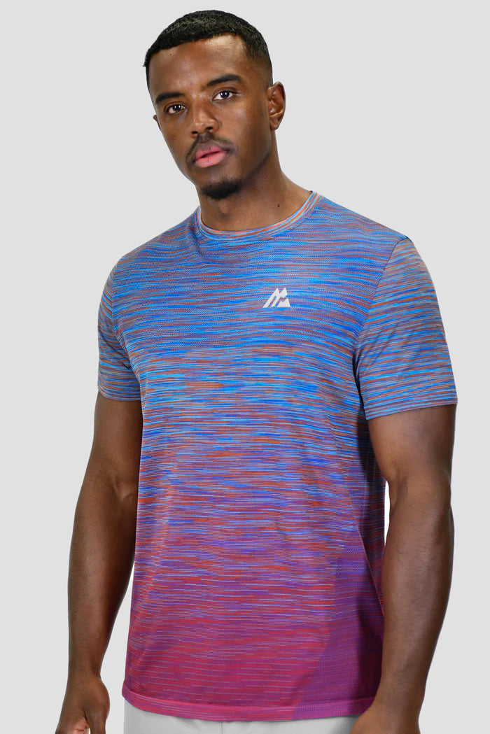 MONTIREX TRAIL SEAMLESS T SHIRT - NEON BLUE/ORANGE/RED