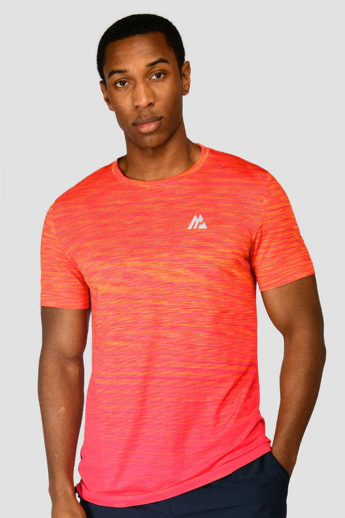 MONTIREX TRAIL SEAMLESS T SHIRT FIERY ORANGE HOT PINK HIBISCUS