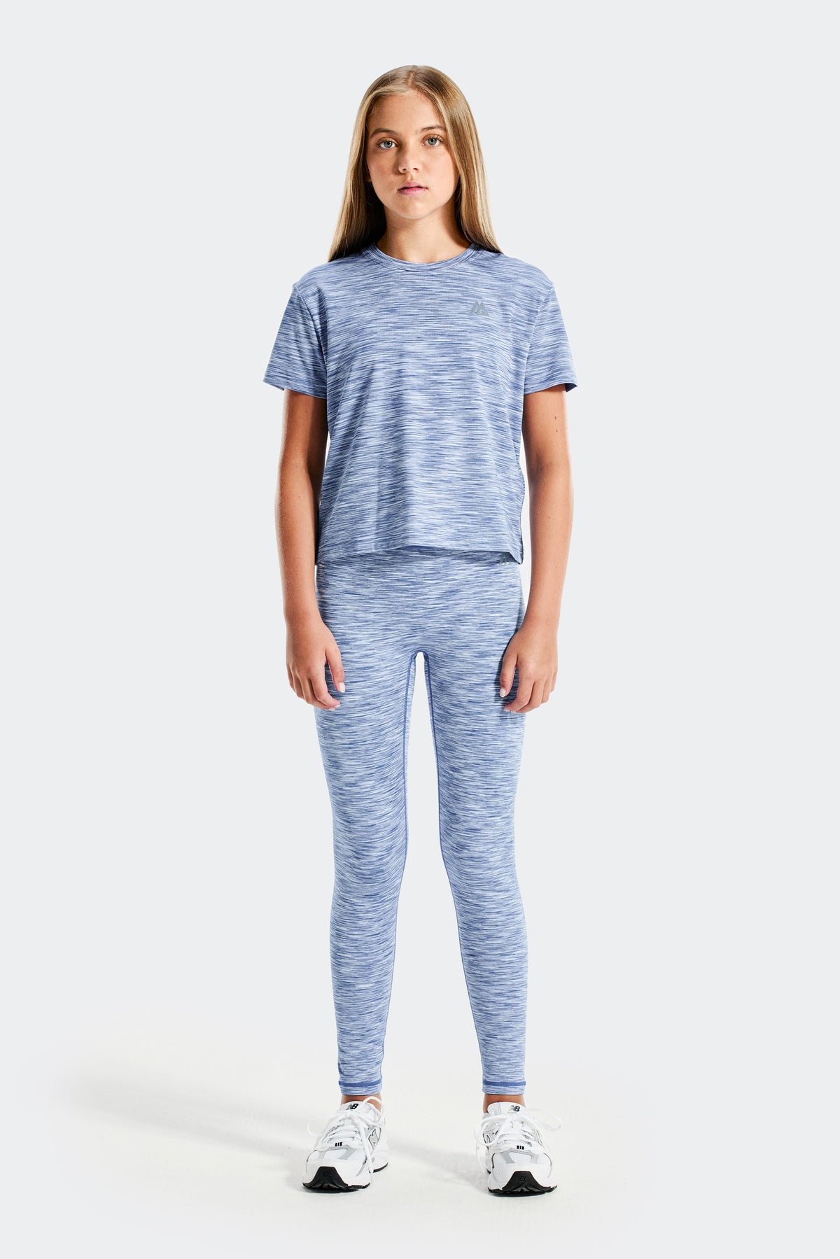 Montirex Girls' Trail Icon Legging - Blue/White