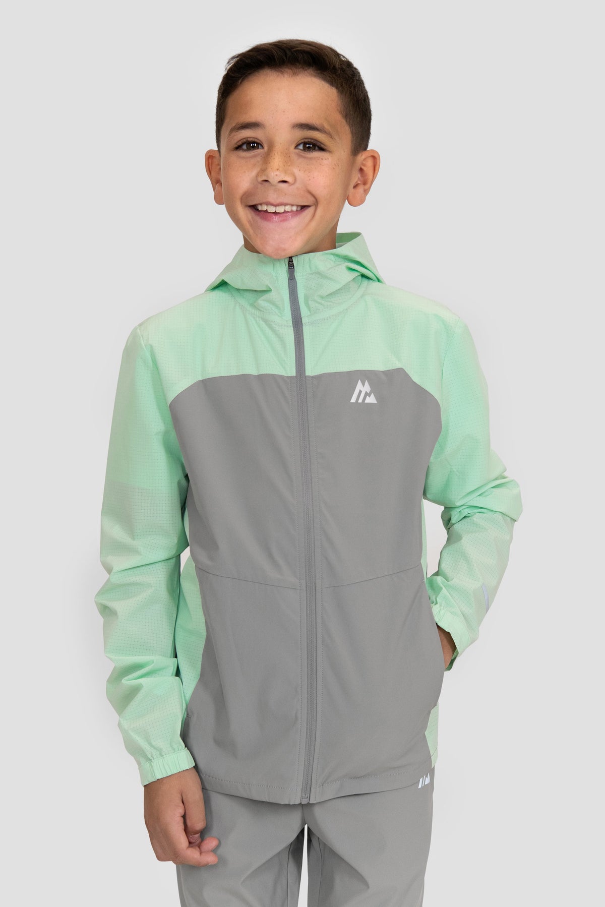 Montirex Junior Trek Tech Jacket - Sea Foam Platinum Grey