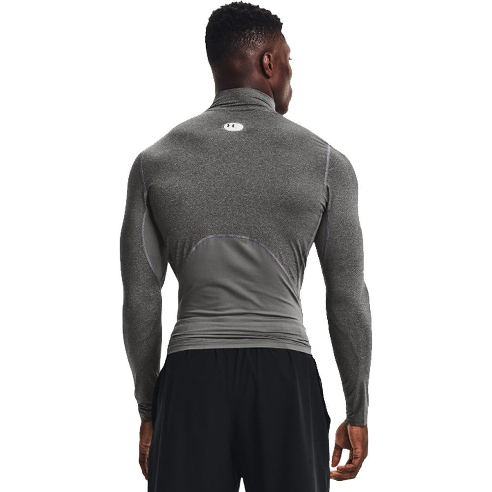 Under Armour HeatGear Men's Compression Mock Long Sleeve Top - Carbon Heather