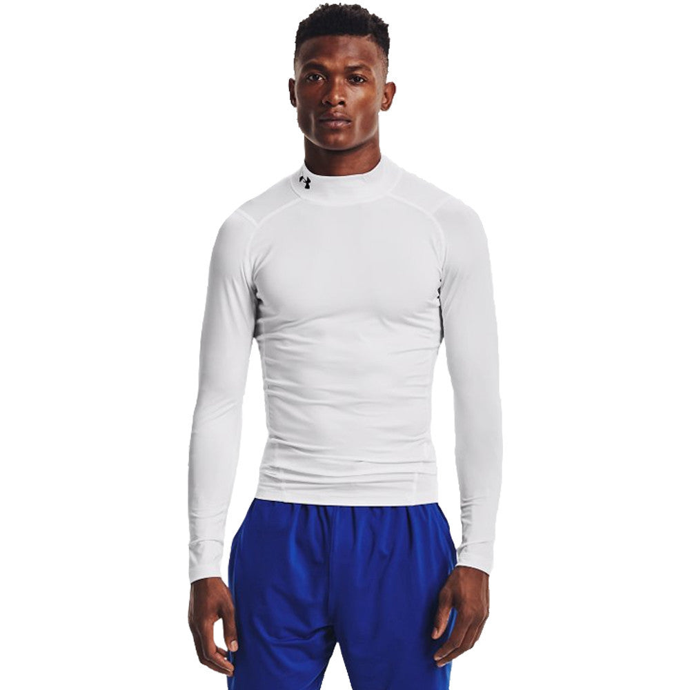 Under Armour HeatGear Men's Compression Mock Long Sleeve Top - White