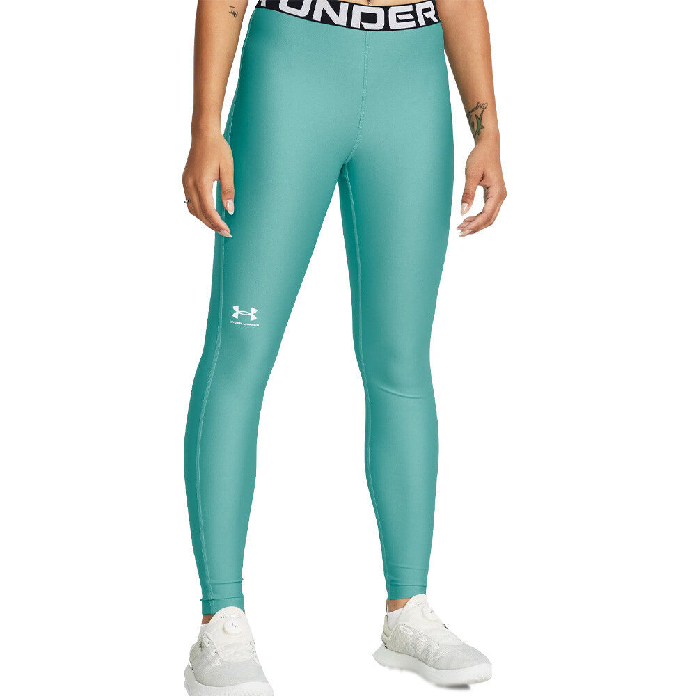 Under Armour HeatGear Authentics Women's Tights - Radial Turquoise/White