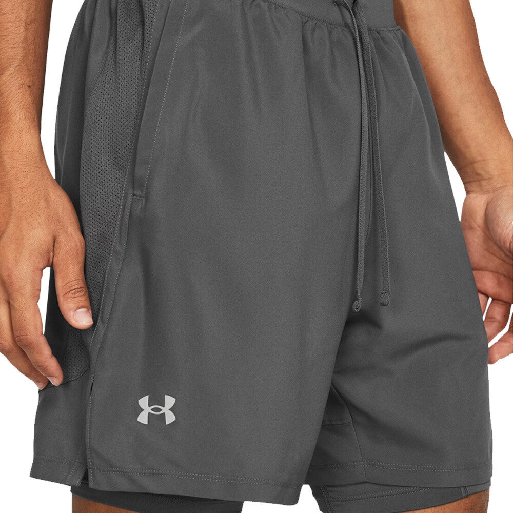 Under Armour Launch 2-In-1 7 Inch Men's Shorts - Castlerock/Reflective
