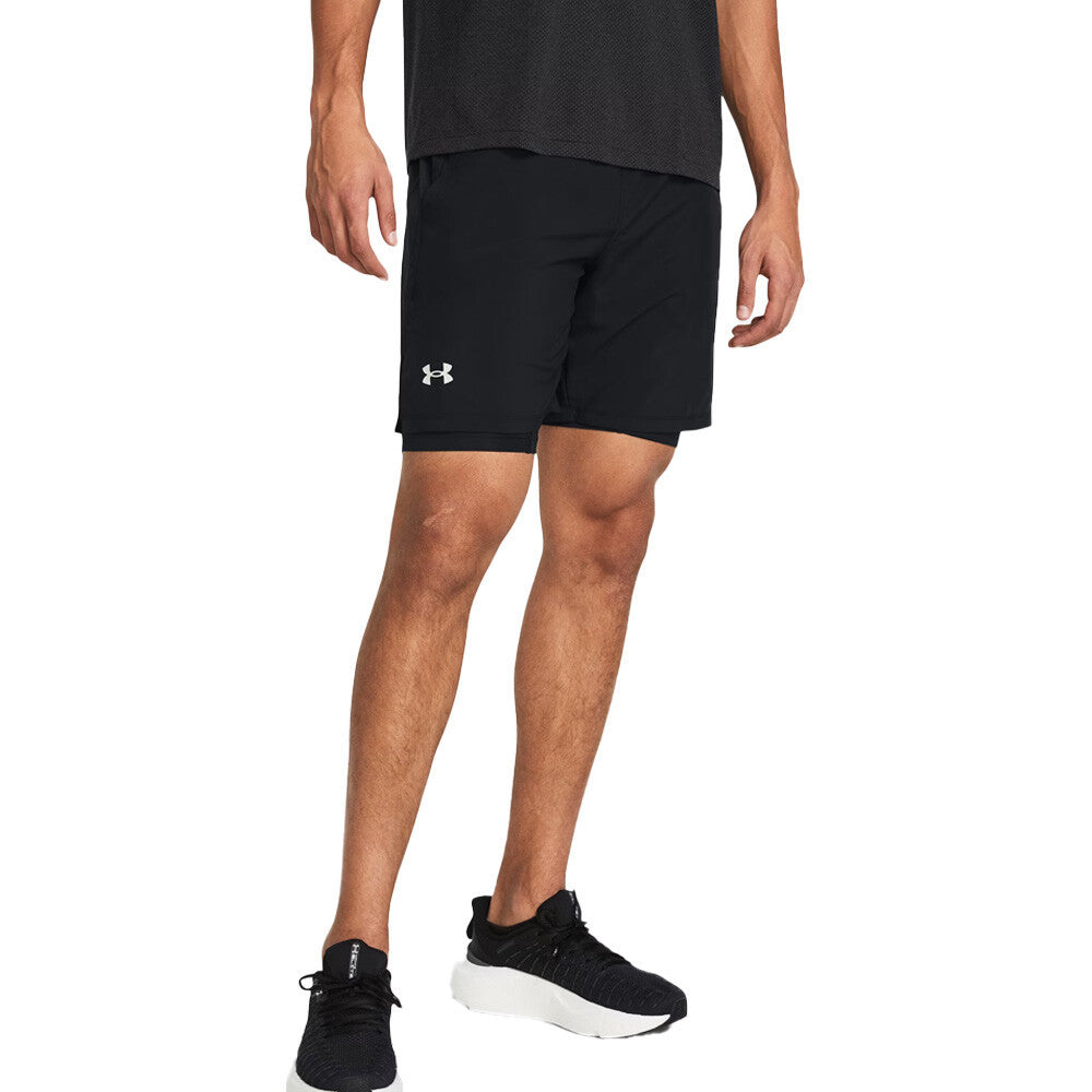 Under Armour Launch 2-In-1 7 Inch Men's Shorts - Black/Reflective