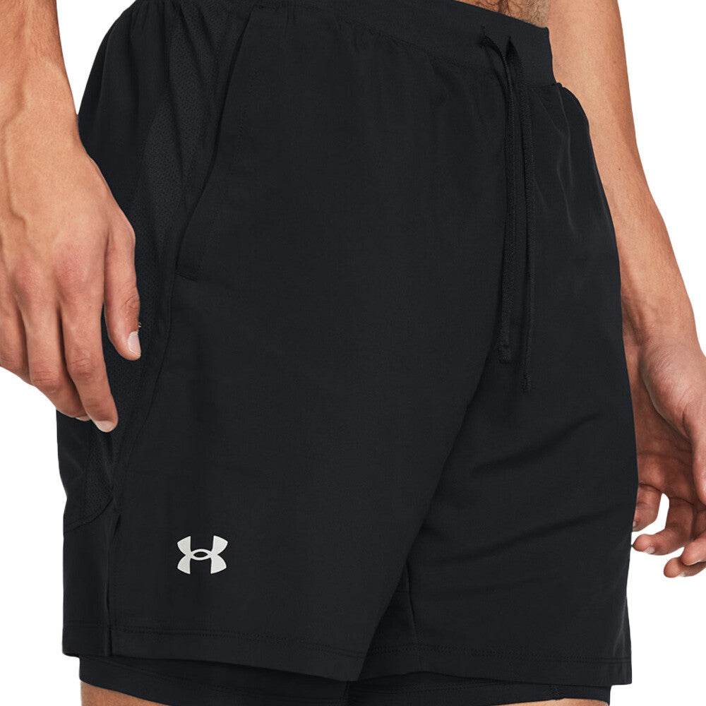 Under Armour Launch 2-In-1 7 Inch Men's Shorts - Black/Reflective