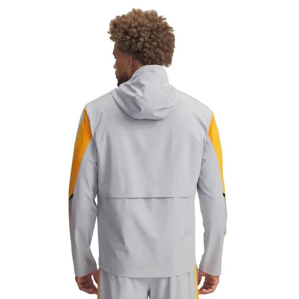 Under Armour Velociti Storm Hooded Men's Jacket - Grey/Yellow/Reflective
