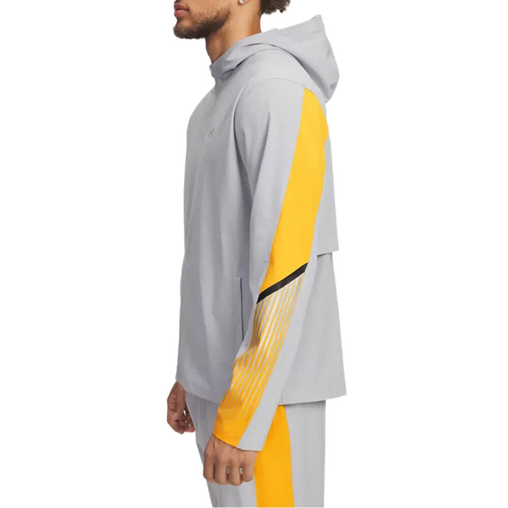 Under Armour Velociti Storm Hooded Men's Jacket - Grey/Yellow/Reflective