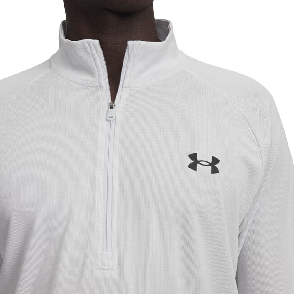Under Armour Tech Textured Half Zip Men's Top - Distant Grey/Black