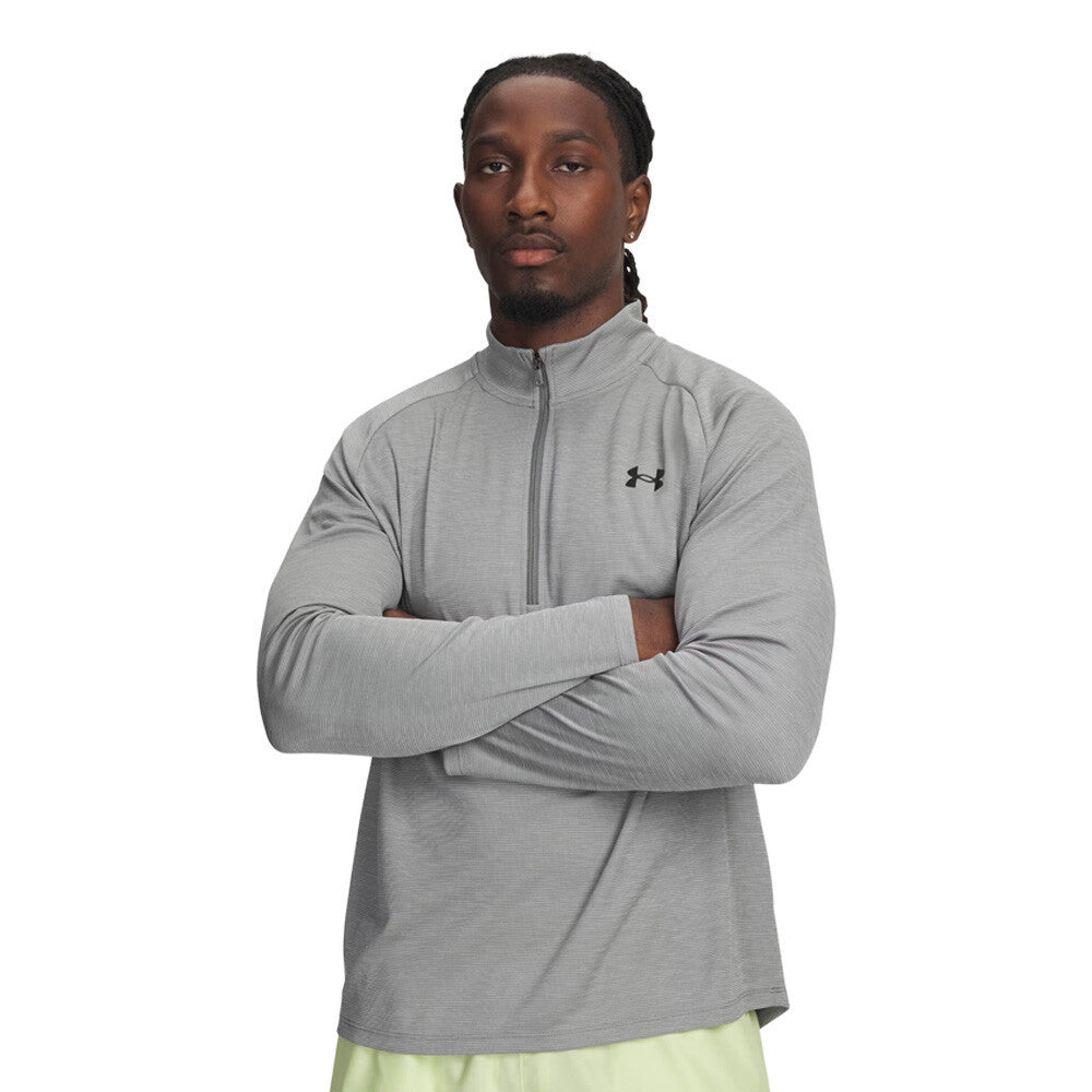 Under Armour Tech Textured Half Zip Men's Top - Clay Green/Black