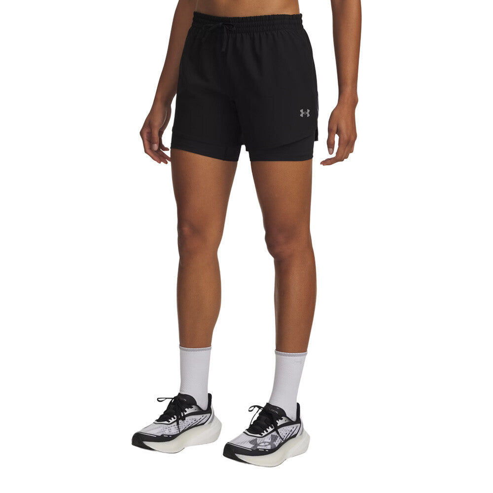 Under Armour Velociti Pro 6 Inch 2-In-1 Women's Shorts - Ultimate Black/Reflective