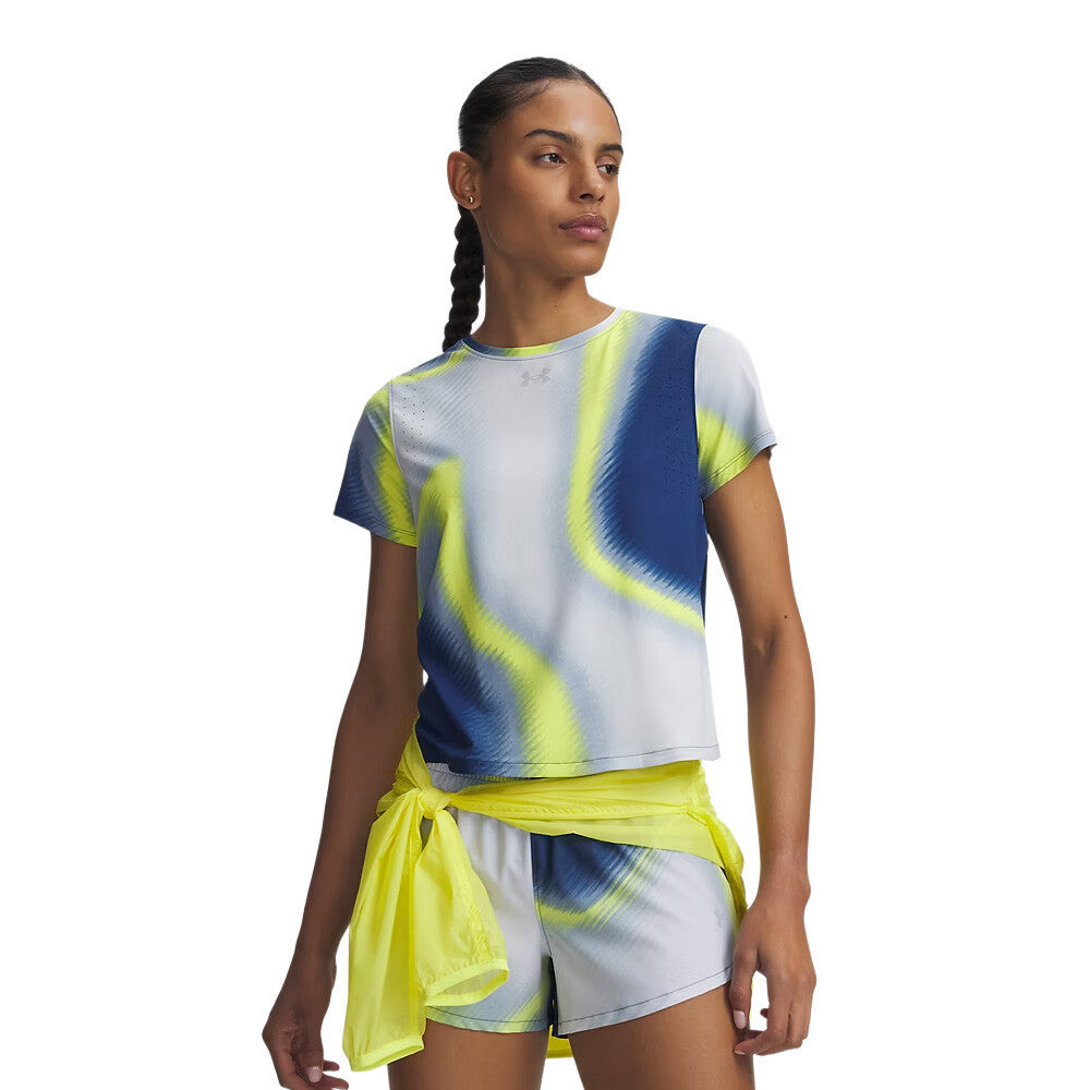 Under Armour Velociti Pro Printed Women's T-Shirt - Blackout Navy/Reflective