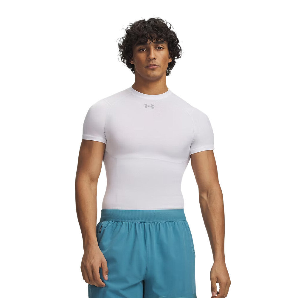 Under Armour HeatGear Elite Compression Men's T-Shirt - White/Halo Grey/Reflective