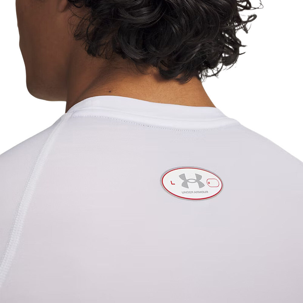 Under Armour HeatGear Elite Compression Men's T-Shirt - White/Halo Grey/Reflective